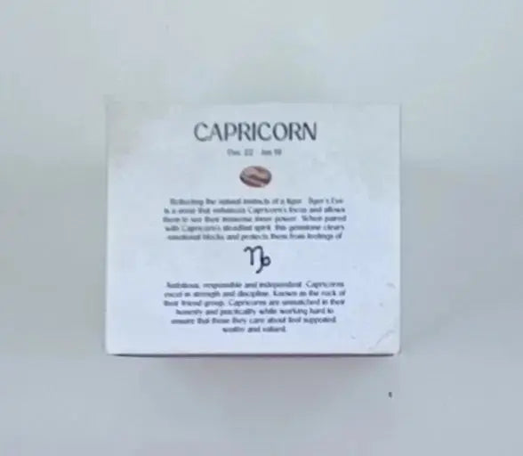 Zodiac Candles: Capricorn with Tigers Eye Round The Mountain Gift Shop