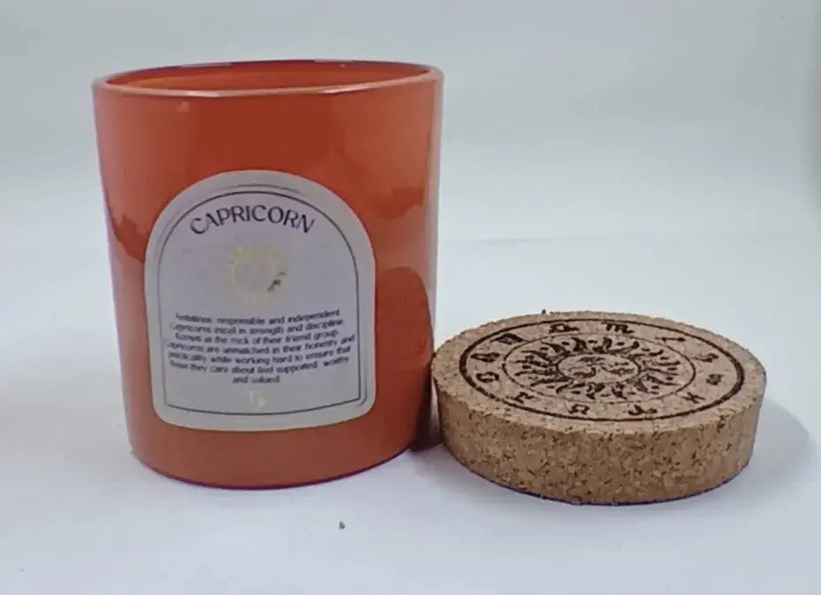 Zodiac Candles: Capricorn with Tigers Eye Round The Mountain Gift Shop