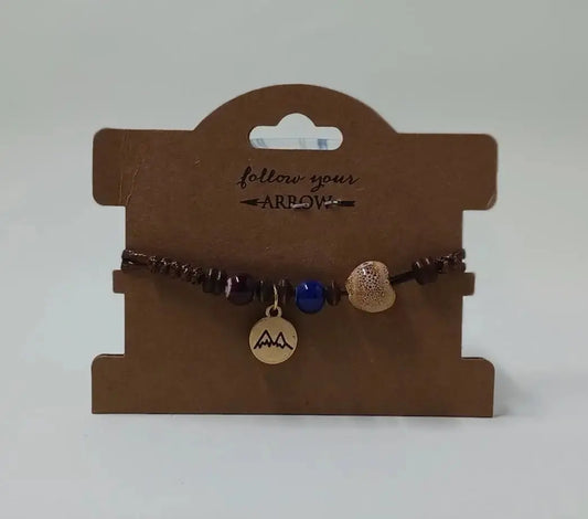 Mountain Bracelet with blue white beads Round The Mountain Gift Shop