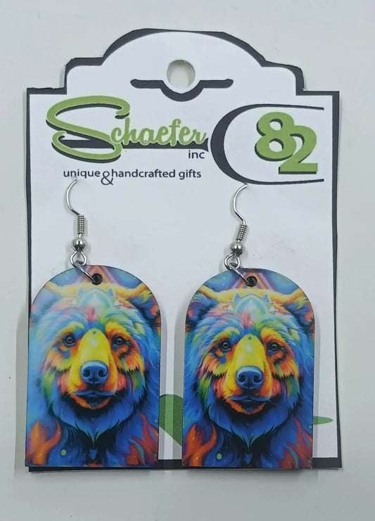 Colorful Bear Earrings - Round The Mountain Gift Shop