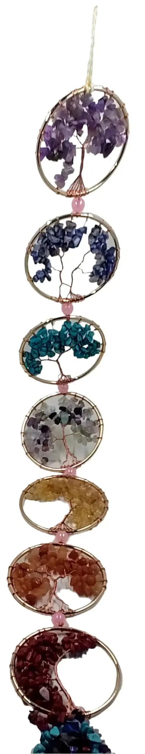 Crystal suncatcher: Chakra Tree of Life Round The Mountain Gift Shop