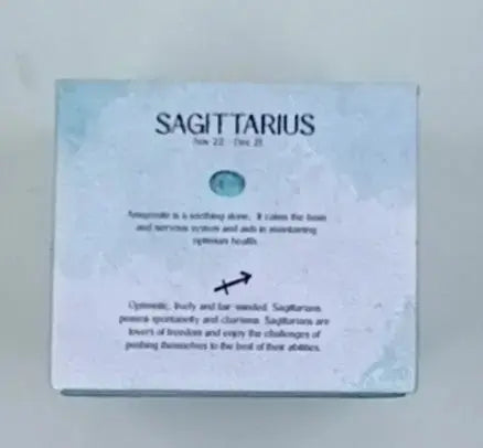 Zodiac Candles: Sagittarius with blue turquoise Round The Mountain Gift Shop