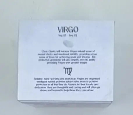 Zodiac Candles: Virgo Candle With Clear Quartz Round The Mountain Gift Shop